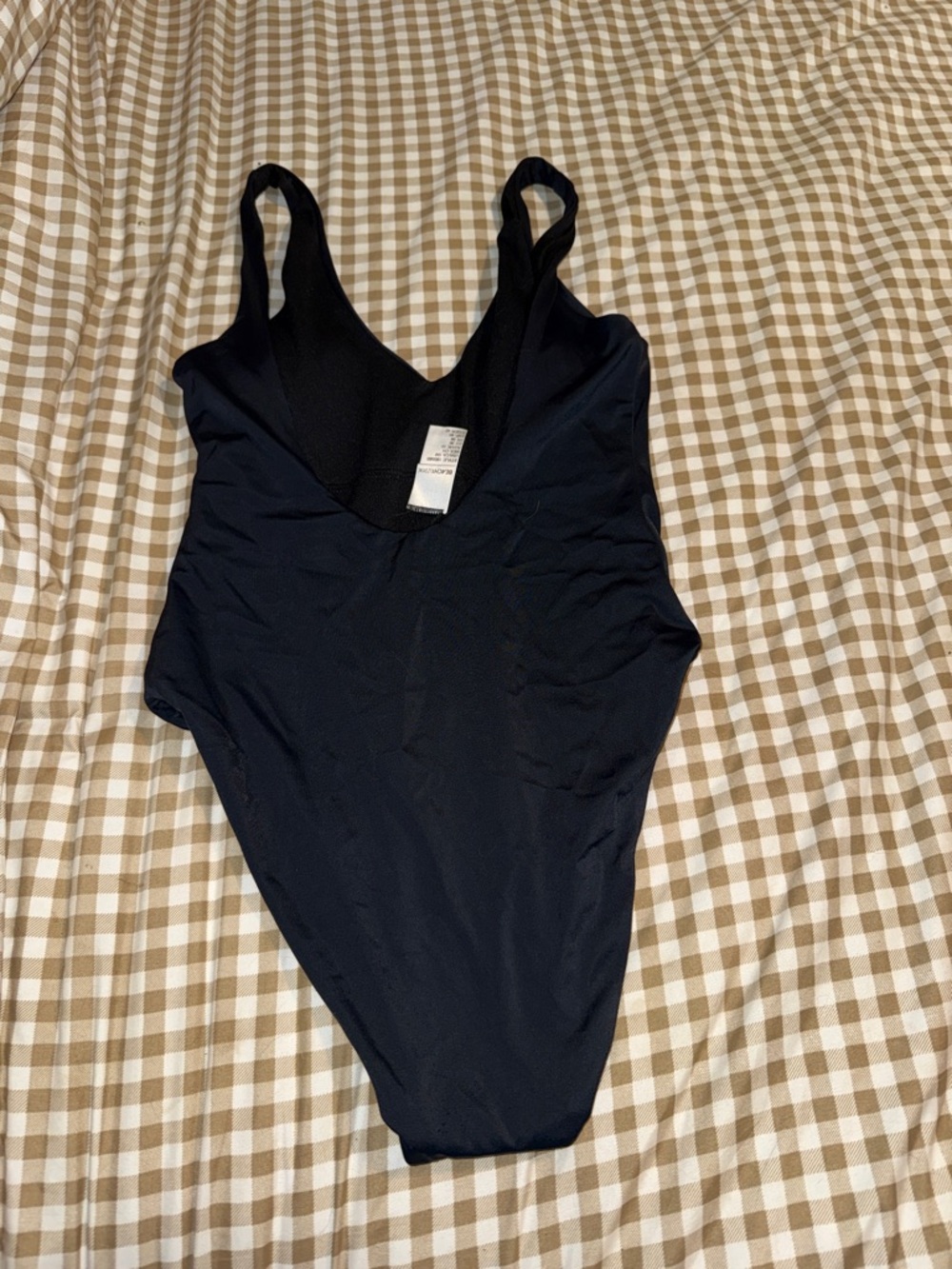 Black One-Piece Swimsuit with Mint Green Logo - Picture 2 of 3